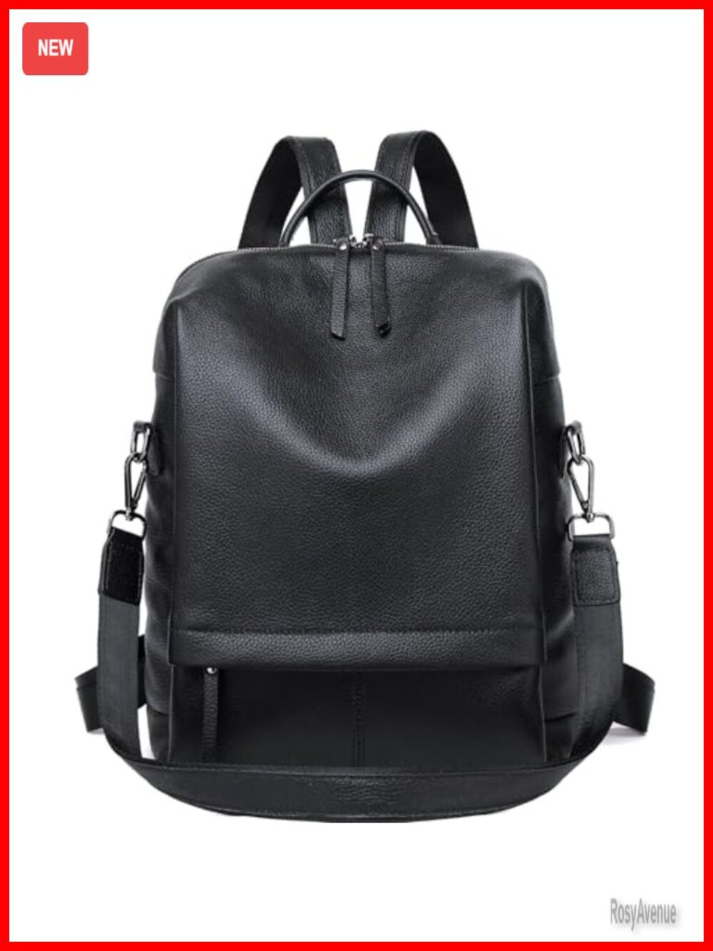 Genuine Leather Backpack Purse for Women, Large Compartment, Fashion Designer
